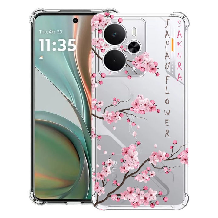 BestCase® Husa Anti Shock Compatibil cu Poco M7 Pro 5G, cu Design Cherry Blossom, Reinforced 4 Corners, 2099994 AS 1834