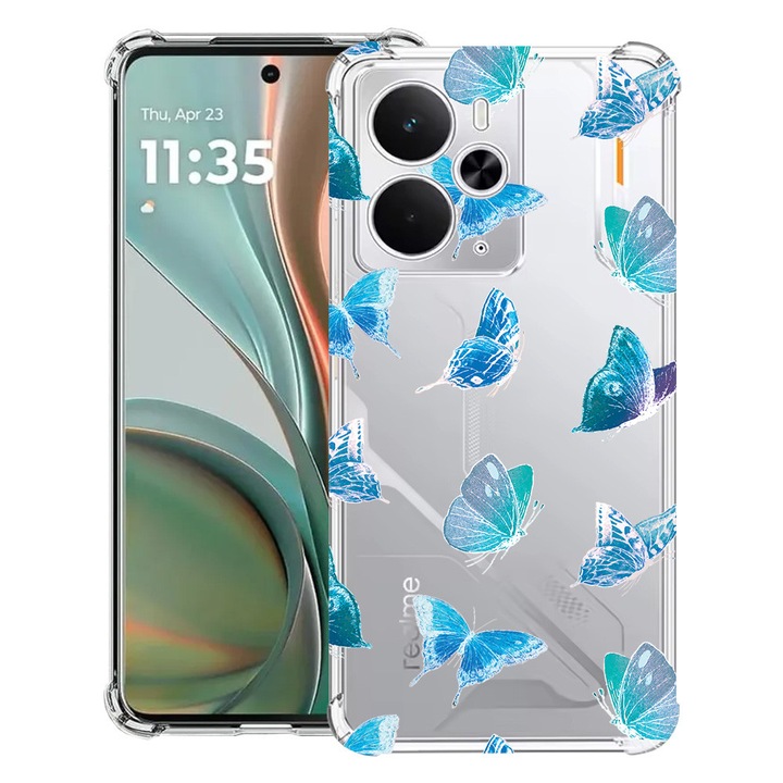 BestCase® Husa Anti Shock Compatibil cu Poco M7 Pro 5G, cu Design Butterfly Pattern, Reinforced 4 Corners, 2099994 AS 1012
