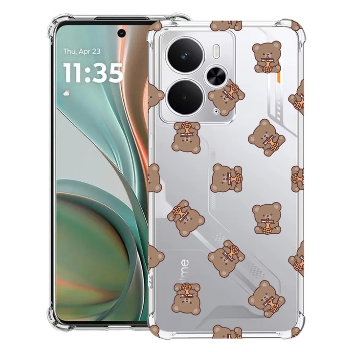 BestCase® Husa Anti Shock Compatibil cu Poco M7 Pro 5G, cu Design Teddy Bear Pattern, Reinforced 4 Corners, 2099994 AS 974