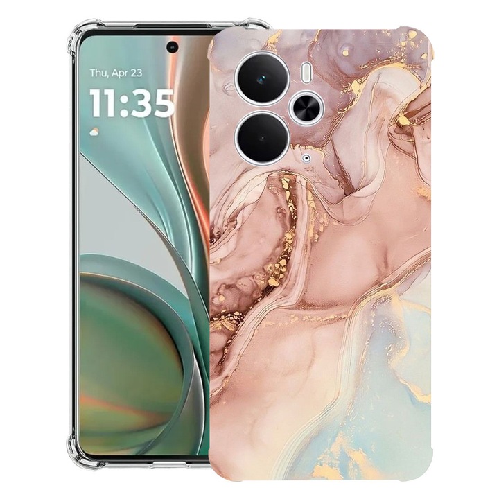 BestCase® Husa Anti Shock Compatibil cu Poco M7 Pro 5G, cu Design Rose Marble, Reinforced 4 Corners, 2099994 AS 1253
