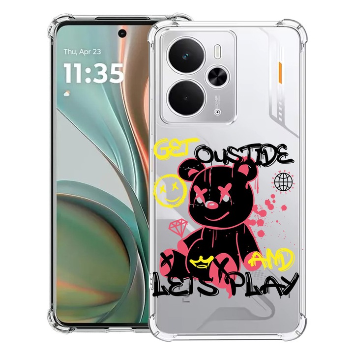 BestCase® Husa Anti Shock Compatibil cu Poco M7 Pro 5G, cu Design Teddy Bear Lets Play, Reinforced 4 Corners, 2099994 AS 1554