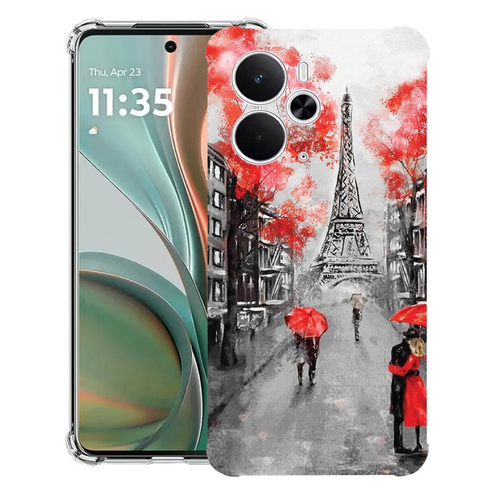 BestCase® Husa Anti Shock Compatibil cu Poco M7 Pro 5G, cu Design Paris Eiffel Tower, Reinforced 4 Corners, 2099994 AS 1378
