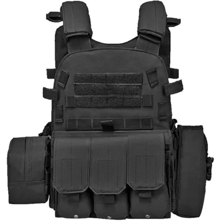 Спортна мъжка жилетка MWAOWM, регулируема, водоустойчива, за дейности на открито, черна