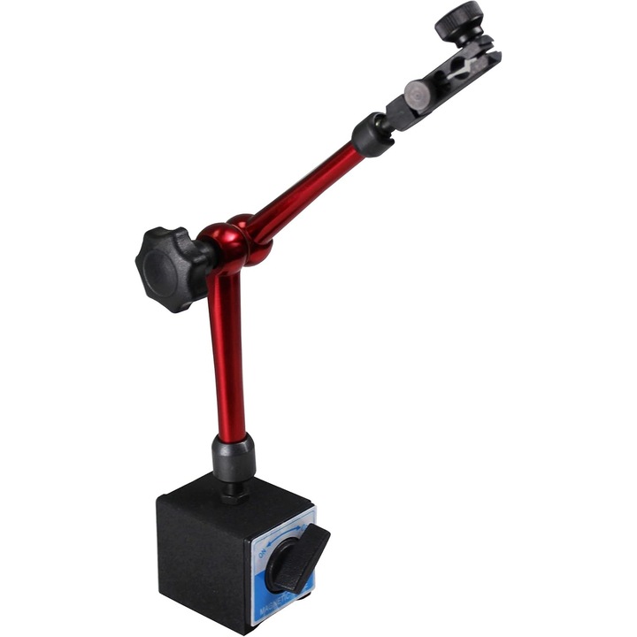Регулируема магнитна опора за нивелир MWAOWM, 35.5 см, регулируема, алуминий/стомана, червено/черно