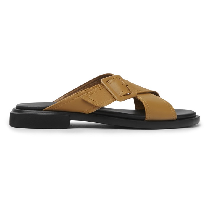 Camper, Paouci din piele cu catarame Edy, Maro, 36