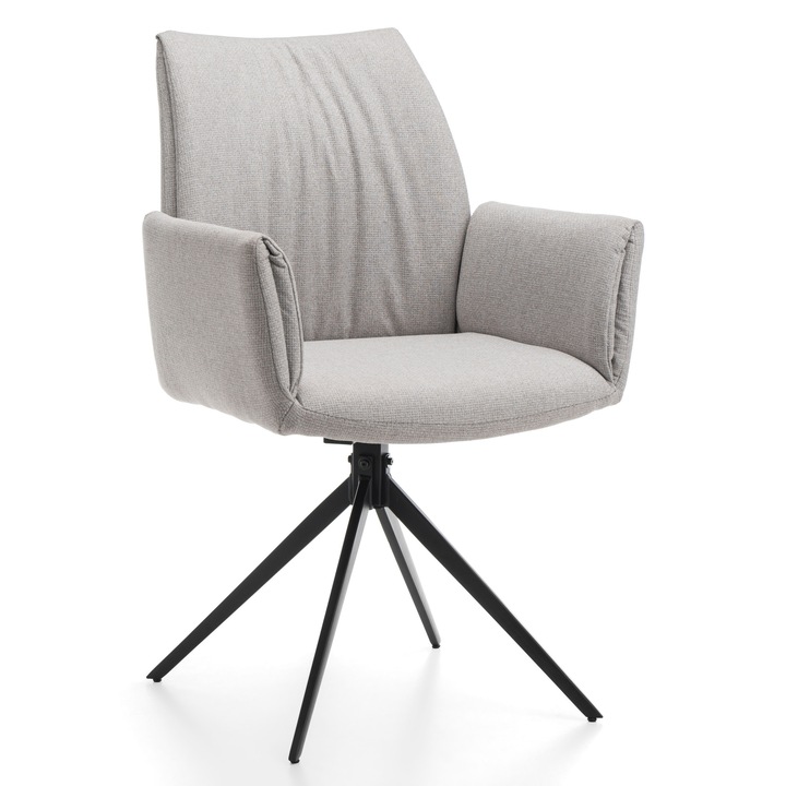 Тапициран стол, New Home, сив, метал, 89x60x63cm, поддържа 130кг