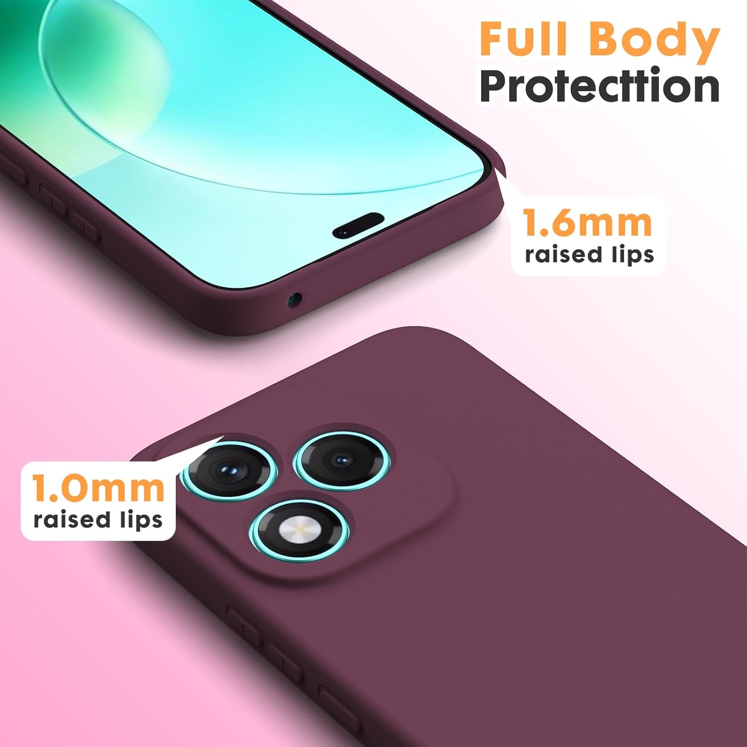Husa Soft Touch, slim, ALC Mobile, anti soc, compatibila cu Honor 400 Lite 5G, Visiniu Tpu