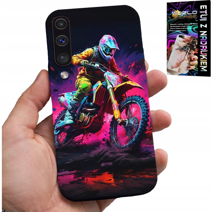 Tok Samsung Galaxy A70-hez, World Case, motoros nyomtatással, szilikon