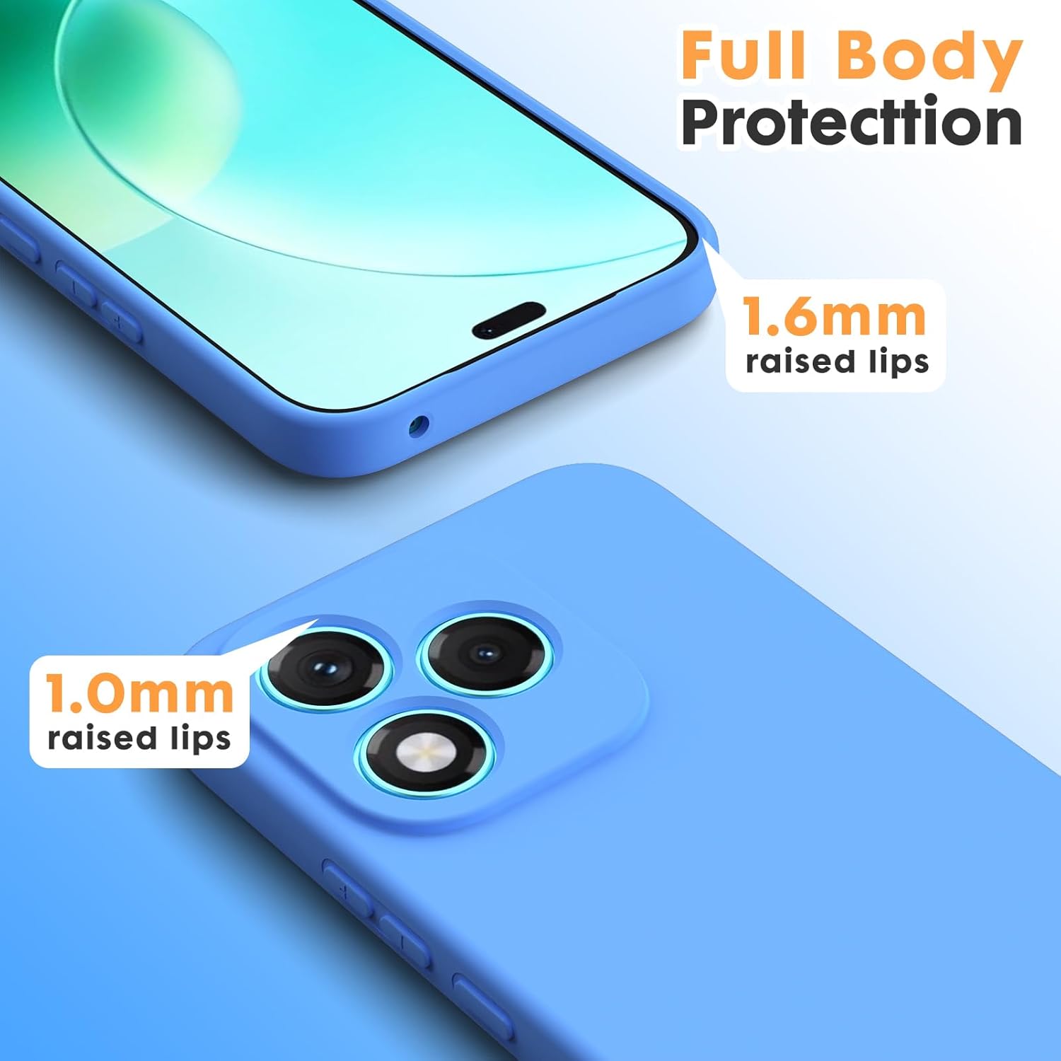 Husa Soft Touch, slim, ALC Mobile, anti soc, compatibila cu Honor 400 Lite 5G, Albastru Tpu