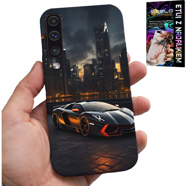 Tok Samsung Galaxy A70-hez, World Case, luxusautó design, szilikon, többszínű