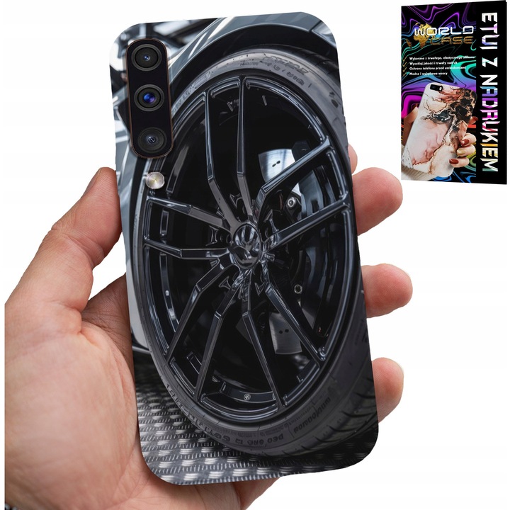 Tok Samsung Galaxy A70-hez, World Case, szilikon, teljes színű nyomtatás, edzett üveggel készletben
