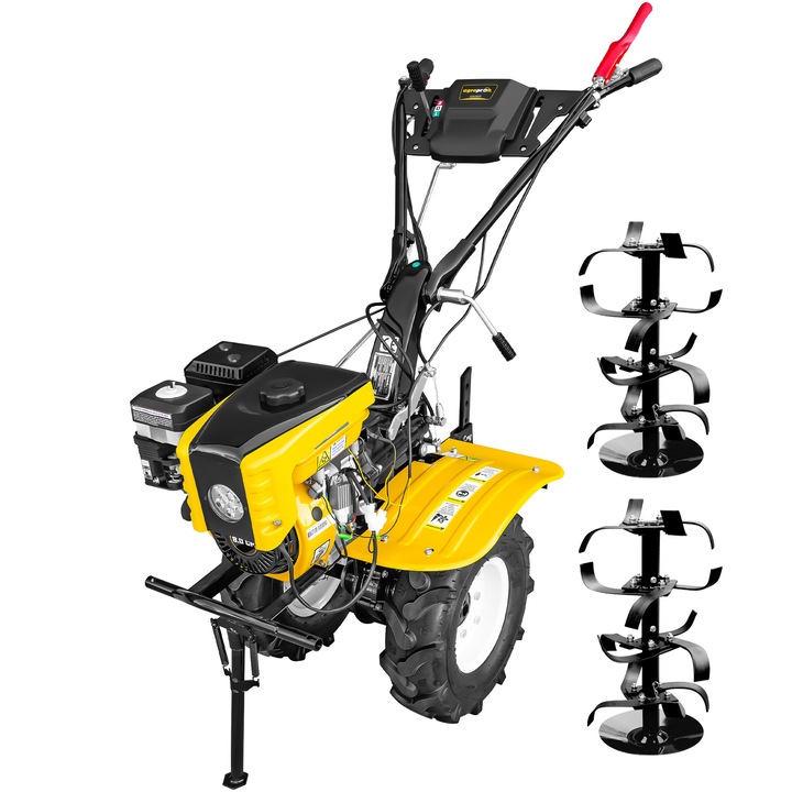 Motocultor AgroPro HS 1000B, motor 8 CP, benzina, EURO V, 2+1 viteze, latime lucru 60-115 cm, freze 2+1+1, roti 5.00-8"