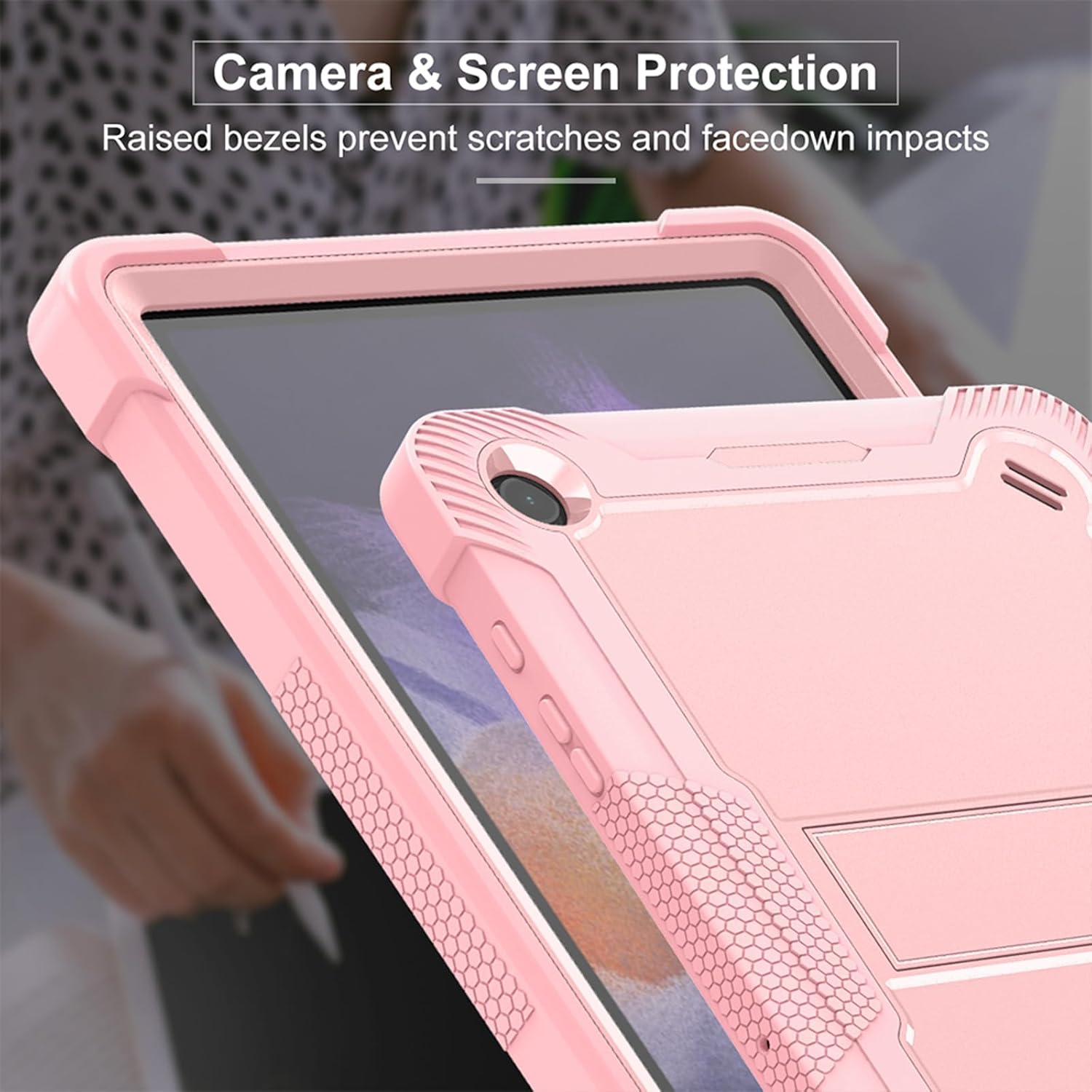 Husa Sigloo, pentru tableta Samsung Tab A 2019, 10.1'', T510/T515, Suport Kickstand, Protectie Completa, Design Antishoc, Roz Gold