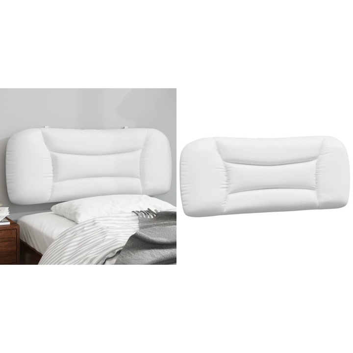 Perna pentru tablie pat, alb, 100 cm, piele artificiala