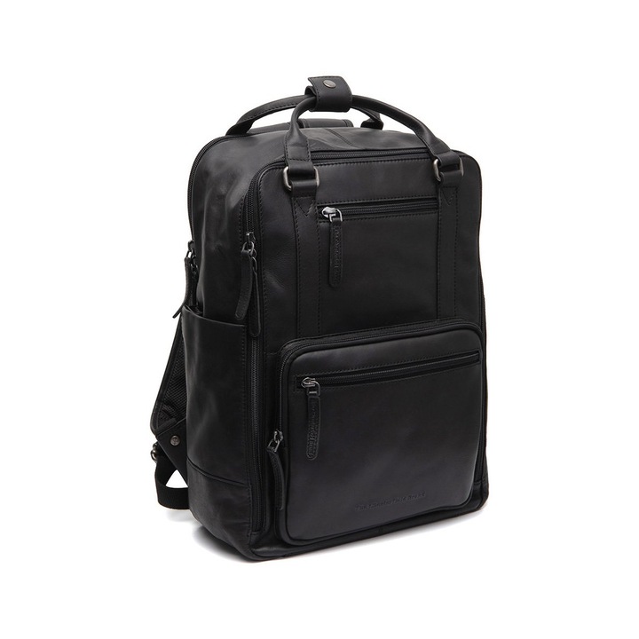 Rucsac pentru tableta si laptop de 15 inch, The Chesterfield Brand, din piele naturala, Calden, Negru