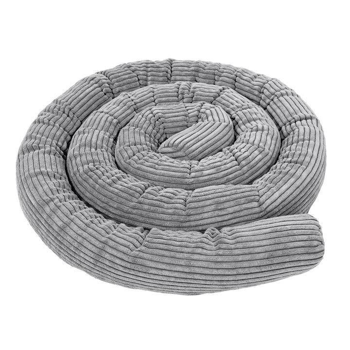 Protectie pentru patut bebelus - Meowbaby, colectia Aesthetic, gri, 400cm