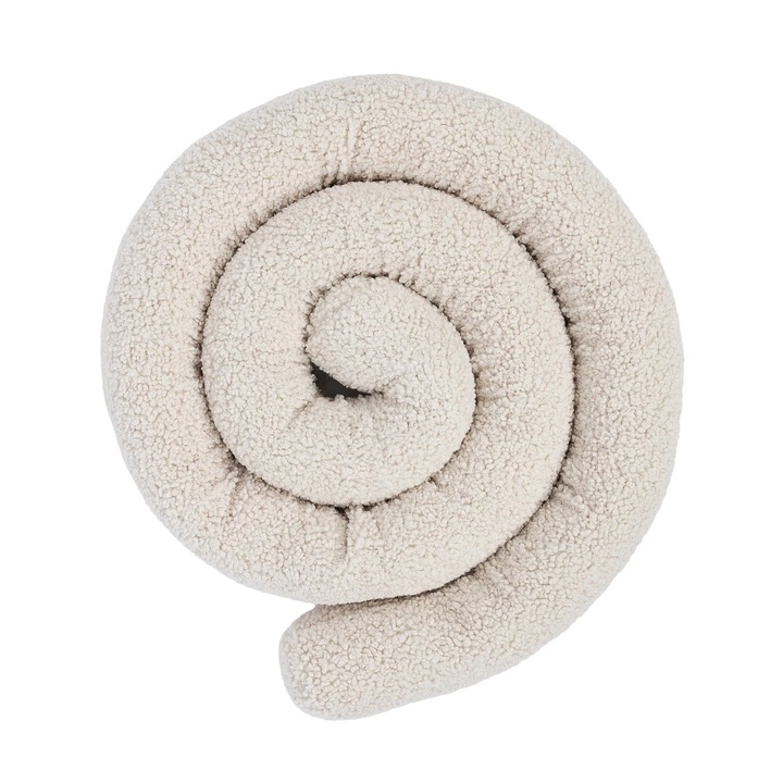 Protectie pentru patut, Meowbaby, Bearly, 150x300cm, material OEKO-TEX, antialergic, crem