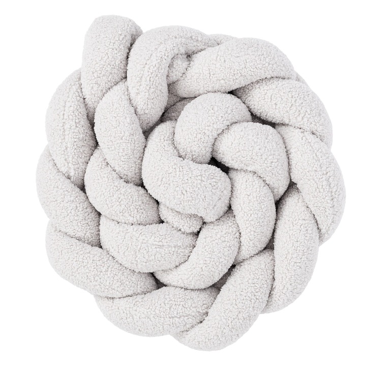 Protectie pentru patut, Meowbaby, model Bearly, 150x300cm, culoare alb-galbui, material antialergic