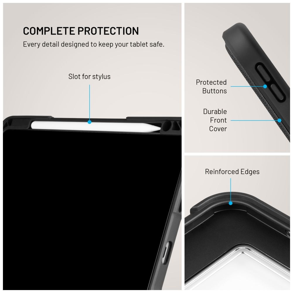 Husa FIXED Enduro pentru Apple iPad Air 13" (2024/2025) / iPad Pro 12.9" (2018-2022), functie stand, inchidere magnetica, functie sleep/wake, black