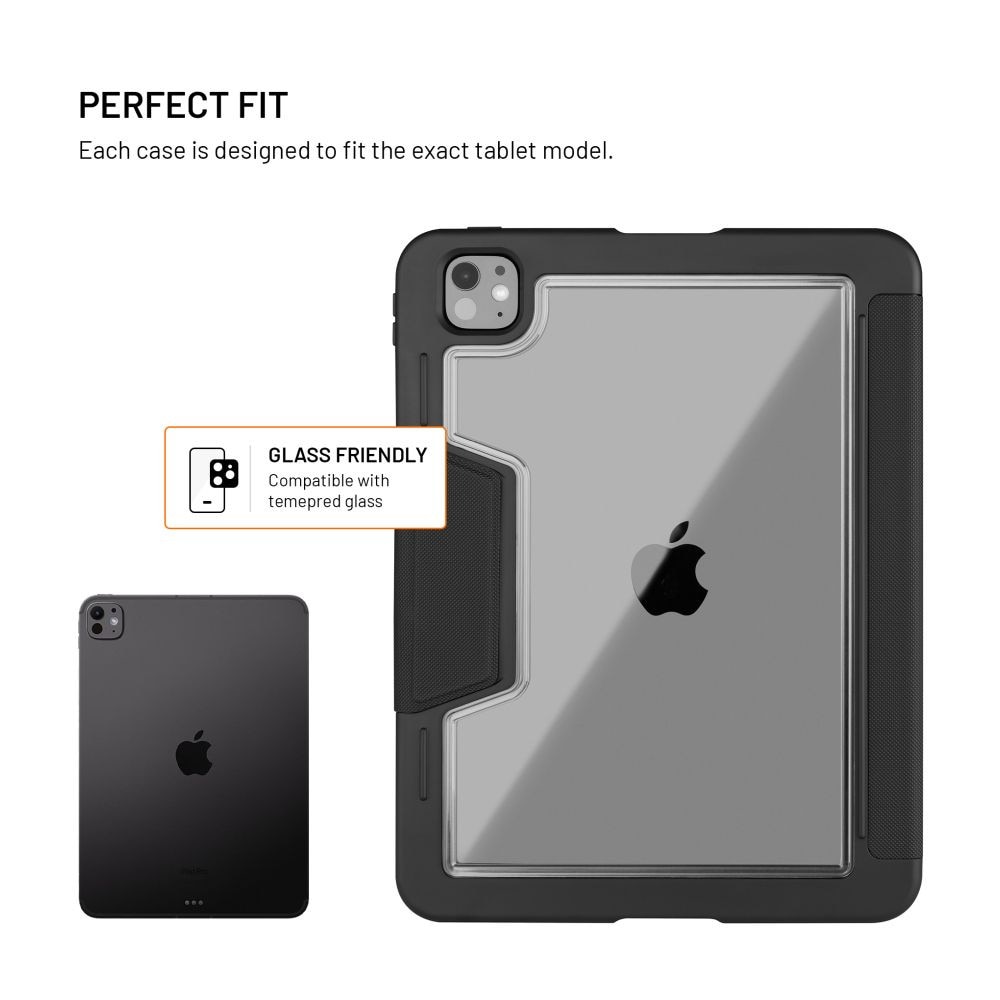 Husa FIXED Enduro pentru Apple iPad Air 13" (2024/2025) / iPad Pro 12.9" (2018-2022), functie stand, inchidere magnetica, functie sleep/wake, black