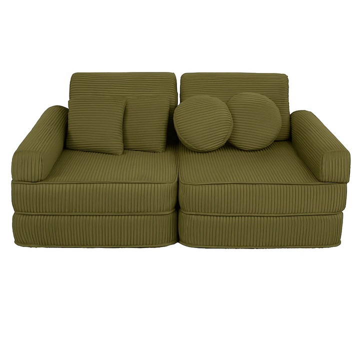 Модулен диван MeowBaby Plus, 10 елемента, каки, за игра и релакс