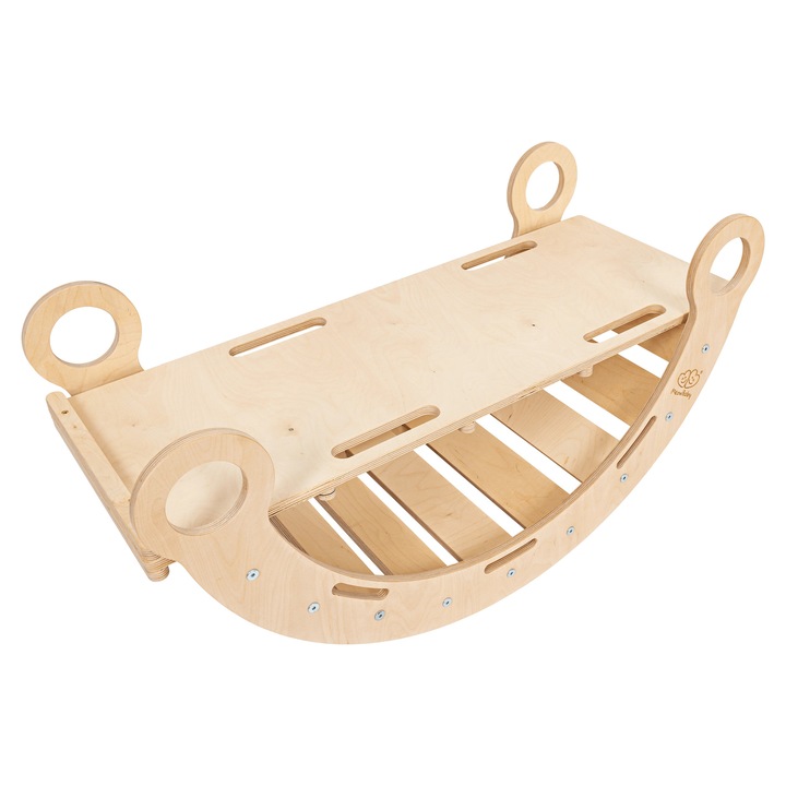 Дървена люлка Dream Rocker, MeowBaby, ергономична, естествена, 50 кг, 18 месеца+