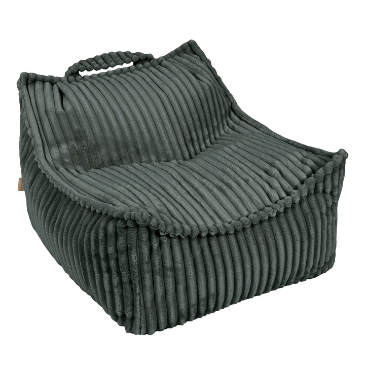 Fotoliu, Meowbaby, verde padure, material strucs, umplutura cu bile de polistiren, dimensiuni nedefinite