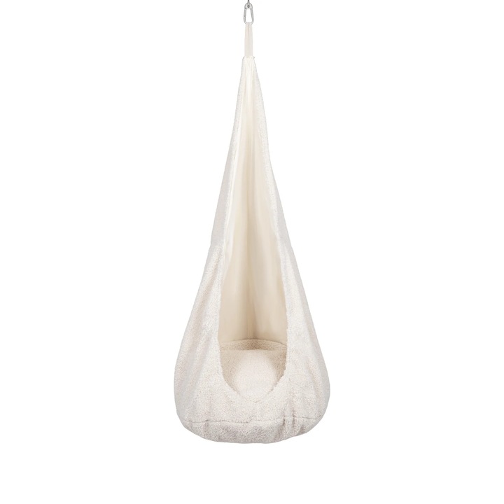 Детска люлка тип пашкул, MeowBaby, с възглавница, мек материал, 80 кг, 3 години, бежов