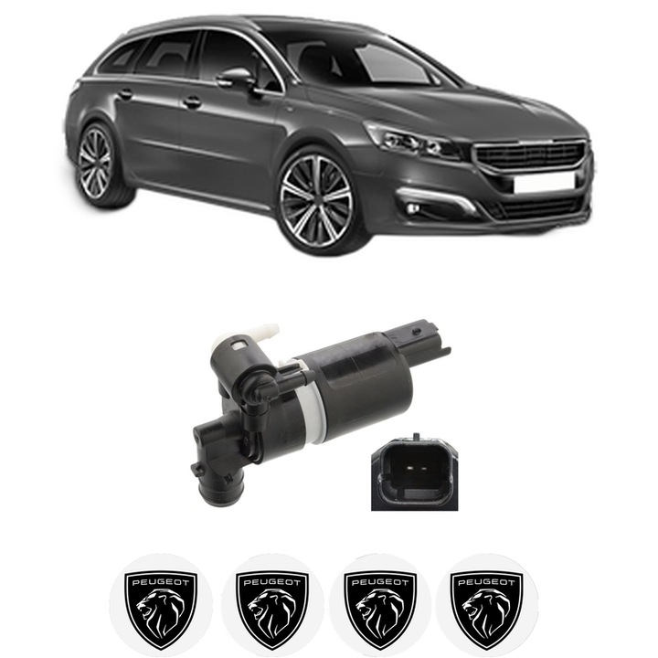 Pompa de apa spalare parbriz PEUGEOT 508 SW I (8E_) din 2010-2018, auto, Febi, 4x Stickere auto cu PEUGEOT