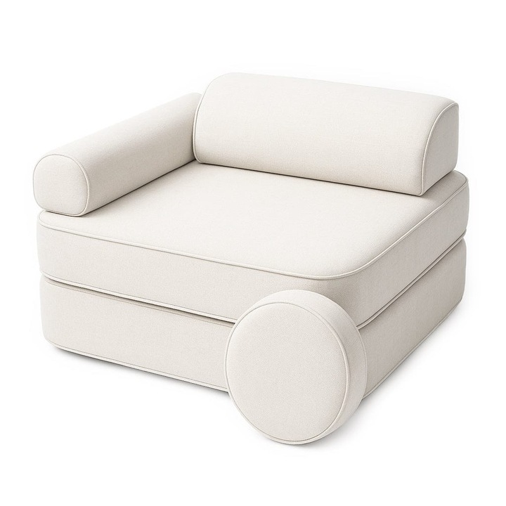 Модулен детски стол - 4 части, Meowbaby, MELLOW, бял, различни размери