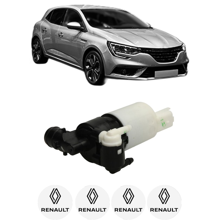 Pompa de apa spalare parbriz RENAULT MEGANE IV Hatchback (B9A/M/N_) din 2015-2019, auto, Febi, 4x Stickere auto cu RENAULT