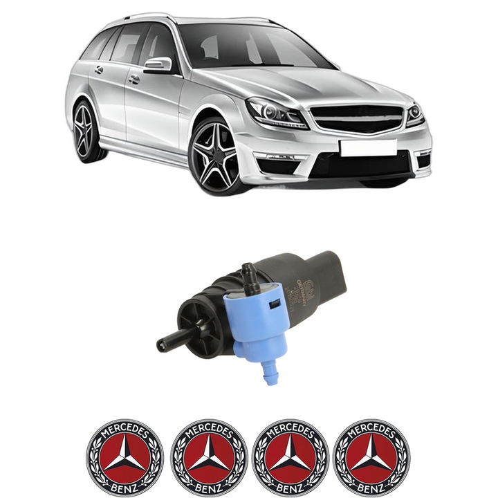 Pompa de apa spalare parbriz MERCEDES-BENZ C-CLASS T-Model (S204) din 2007-2014, auto, Febi, 4x Stickere auto cu MERCEDES-BENZ
