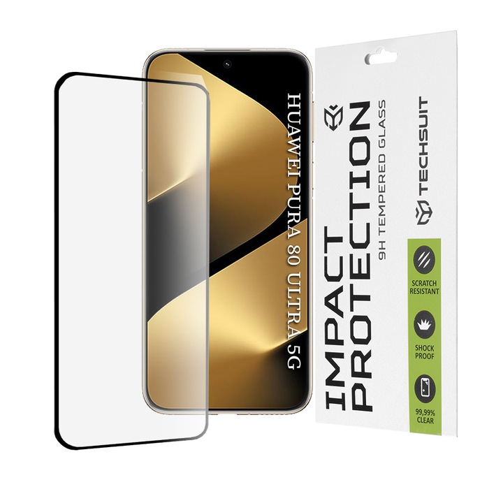 Folie pentru Huawei Pura 80 Ultra, 111D Full Cover/Full Glue Glass/3D Curved Screen, F4, Sticla securizata, Black