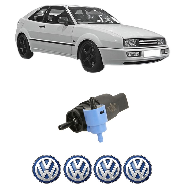 Pompa de apa spalare parbriz Volkswagen CORRADO (53I) din 1988-1995, auto, Febi, 4x Stickere auto cu Volkswagen