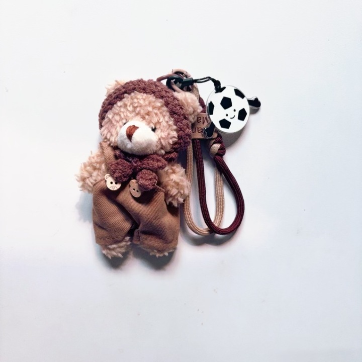 Breloc, Ursulet moale, cu Breloc Fotbal Gratuit, Crem