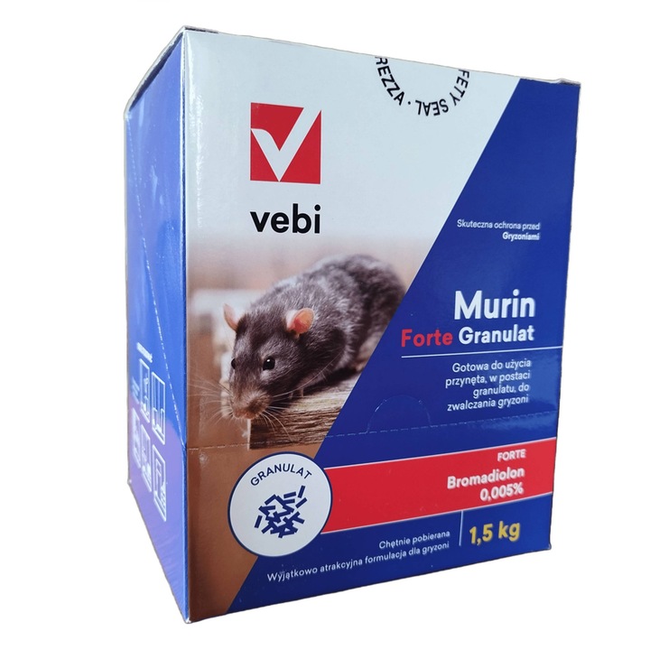 Set granule pentru otrăvirea rozătoarelor, Vebi, 3 x 500g, eficient împotriva șoarecilor și șobolanilor, sigur pentru câini și pisici