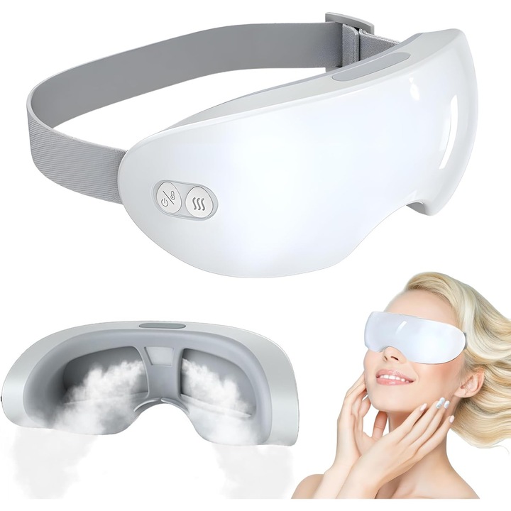 Masca pentru ochi cu aburi, silicon, temperatura ajustabila, design flexibil, portabila