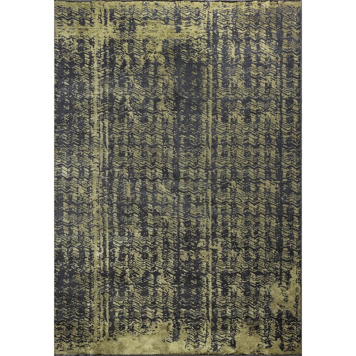 Teramo szőnyeg, Rug Couture, matt fekete, zöld, 2400g/m², 7mm