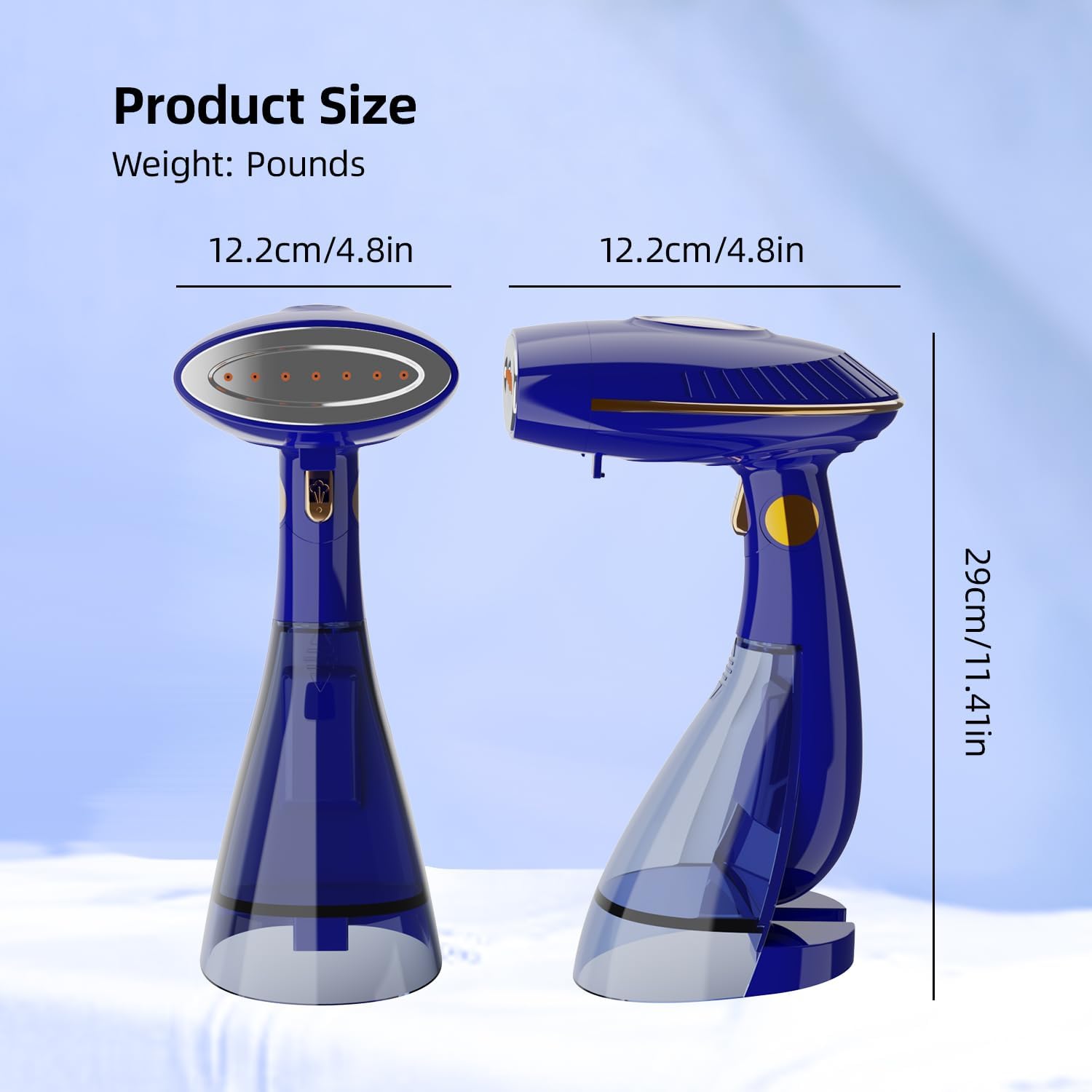 Aparat de calcat vertical si orizontal portabil, putere 1500W, 2 in 1, Depozitare pliabila, rezervor 168ml, Placa cu abur din otel inoxidabil, Eliminare puternica a ridurilor, Manusa protectie, perie si Pahar pentru reumplere incluse, Negru