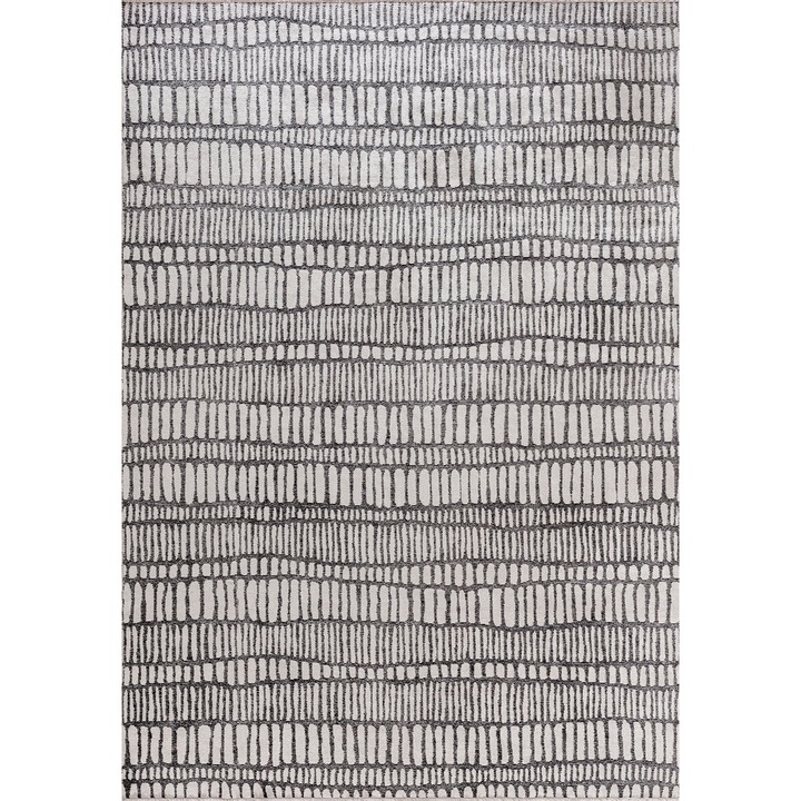 Етнически килим, Rug Couture, черно-екрю, 2200g/m², 7mm, 160x230cm