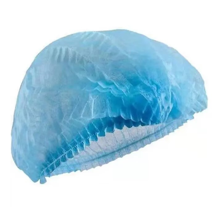 Медицински бонета, двоен ластик, 10гр, син, за еднократна употреба, 100бр/комплект