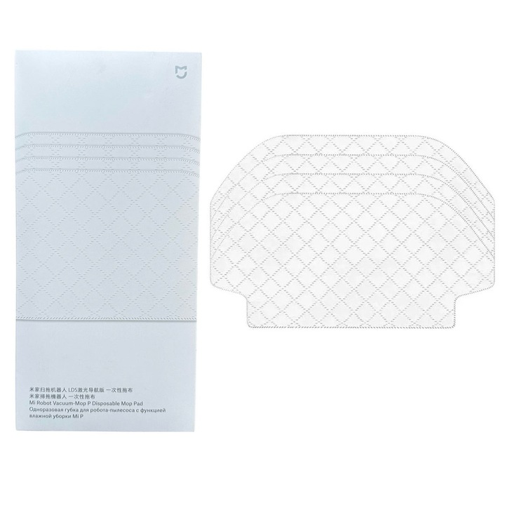 Set 30x Laveta Mop Pad de unica folosinta pentru Xiaomi Mi Robot Vacuum-Mop Pro, 2S, S10, S12, Viomi V2 Pro, V3
