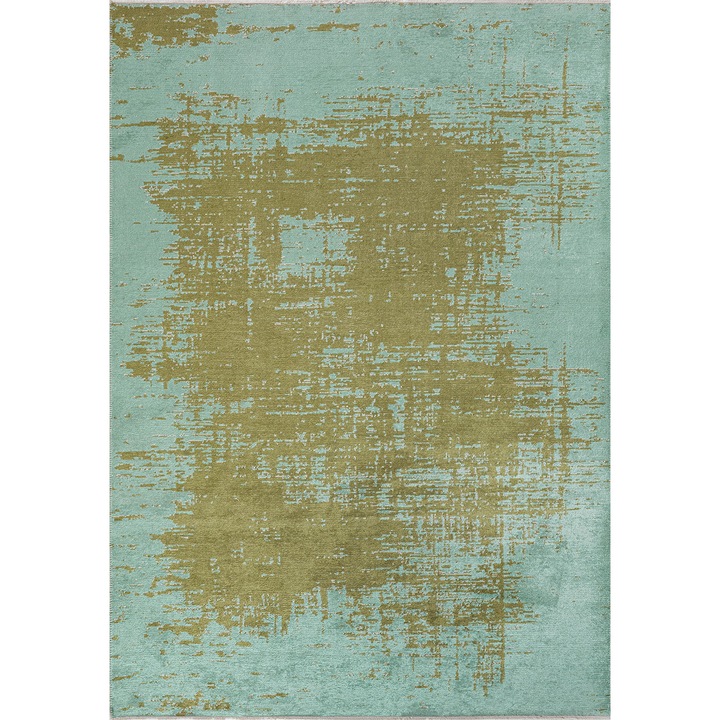 Covoare set, Rug Couture, model 2415, verde ceata - verde rau, 2400g/m², 7mm