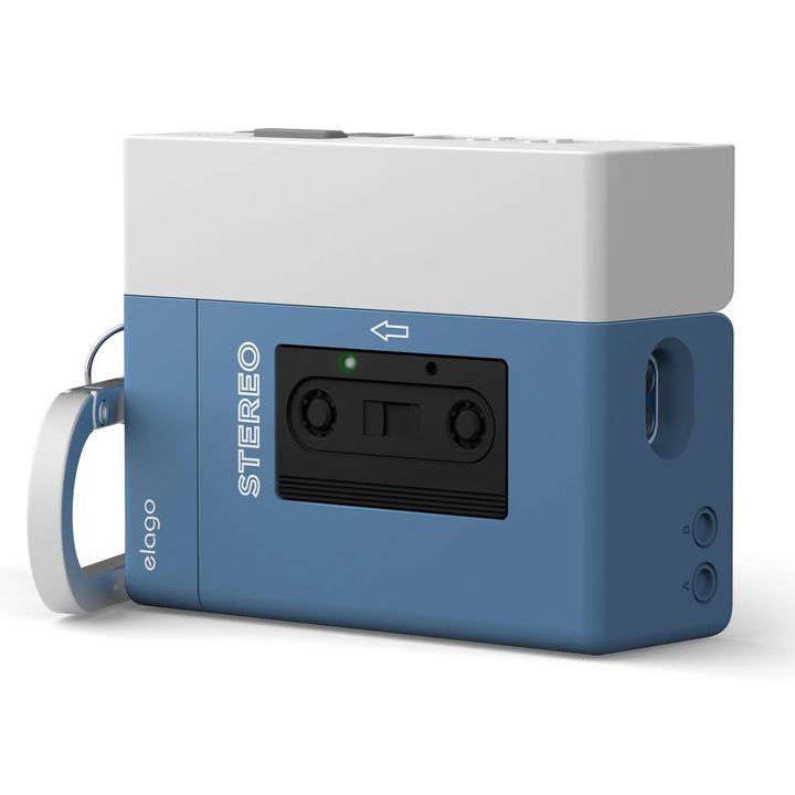 Husa Silicon Protectie pentru AirPods Pro 3 ELAGO, Cassette Player Case, Incarcare Wireless, Alb