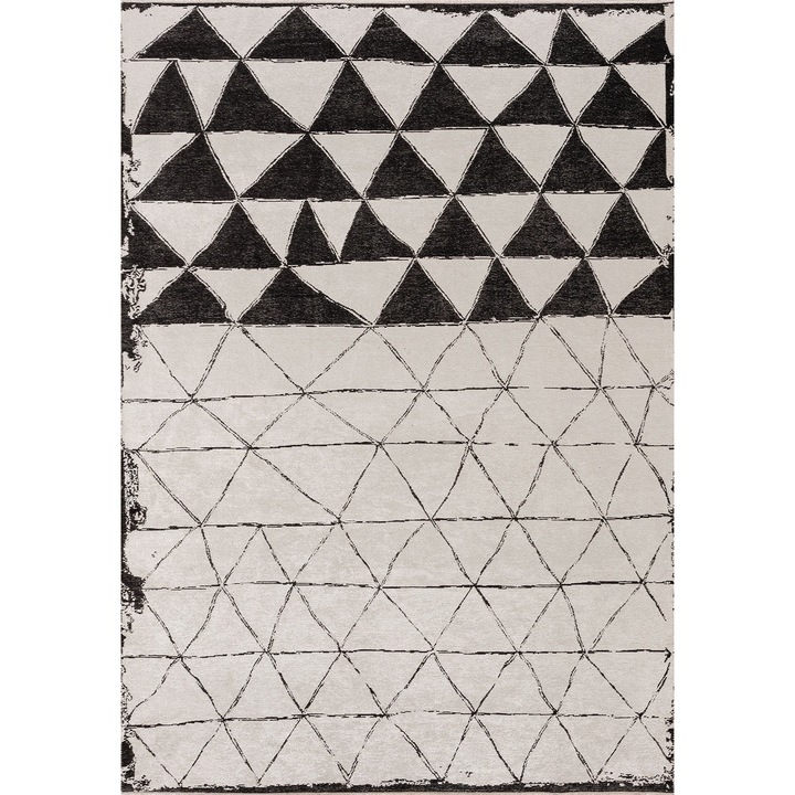 Sierra sík szövésű szőnyeg, Rug Couture, fekete-ekrü, 2400g/m², 7mm, 160x230cm
