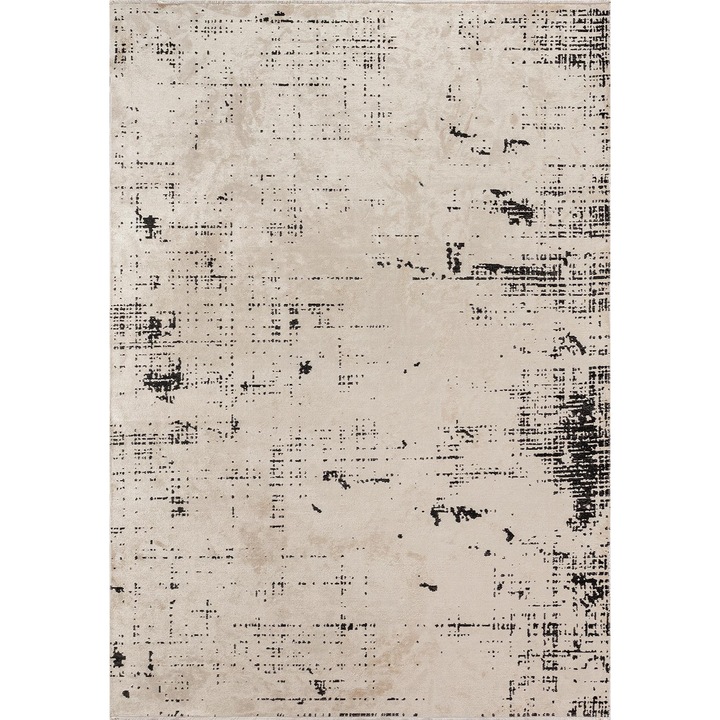 Ecru-fekete lapos szőnyeg, Rug Couture, 2400g/m², 7mm vastagság, 160x230cm