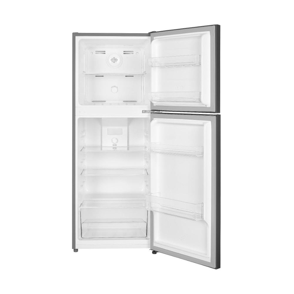 Frigider cu doua usi Finlux FFN199NEIX, Usi reversibile, Setare Vara/Iarna, Full No Frost, Iluminare LED, 197 l, H 143 cm, Clasa E, Inox