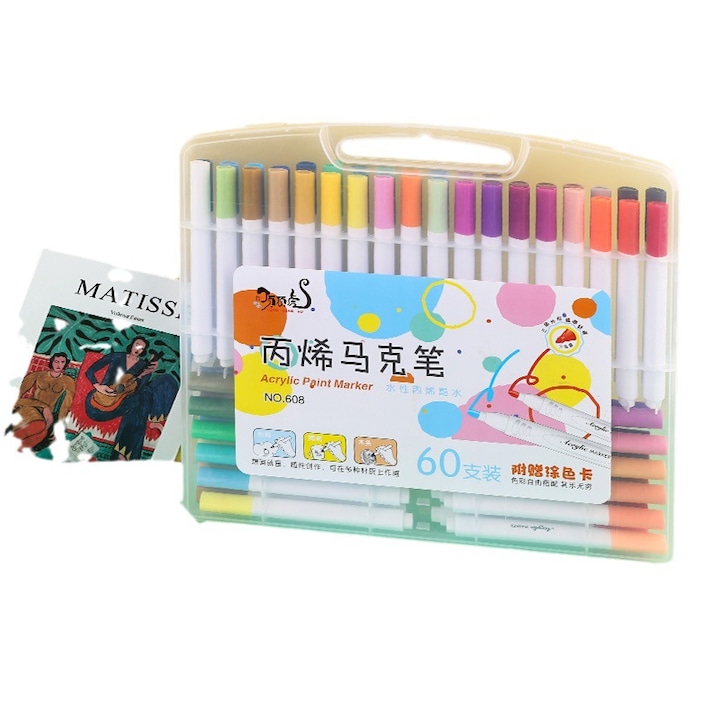 Markerele acrilice sunt potrivite pentru materiale precum roca, lemn, material textil, sticla, panza si ceramica, fiind un cadou ideal de Craciun pentru artisti, care doresc sa creeze obiecte de artizanat DIY