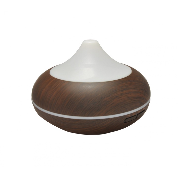 Ултразвуков овлажнител за въздух, ароматен дифузьор Mistmatique 20K Dark Wood 500ml 12W Лампа 7 цвята програмируемо автоматично изключване