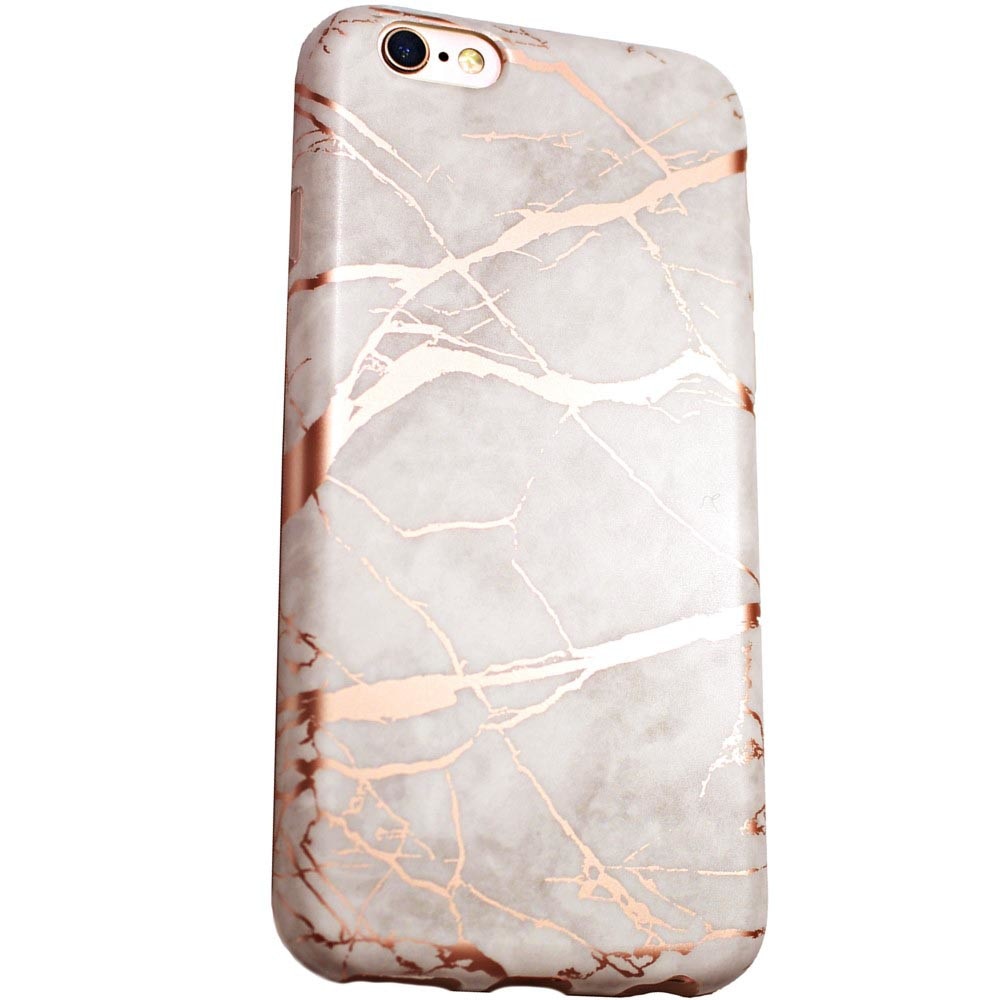 Husa din silicon dens TPU iPhone 7 PLUS / 8 PLUS (5.5 inch) print marble marmura WHITE ROSE